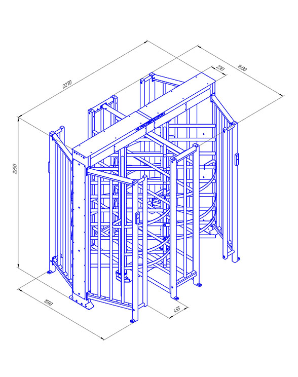 Ростов-Дон ПР2Ш/4М2 Полноростовой роторный турникет