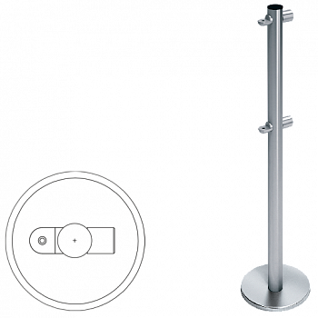 OXGARD ВЗР 2442.00-01 Стойка ограждения передвижная i-образная с 2-мя полупетлями 