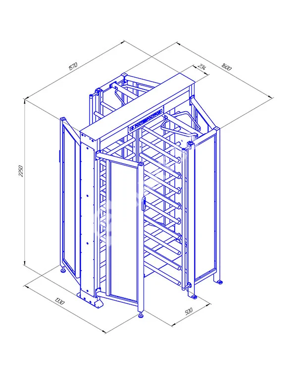 Ростов-Дон ПР1С/4М2 Полноростовой роторный турникет