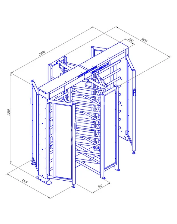 Ростов-Дон ПР2С/3М2 НЕРЖ Полноростовой роторный турникет